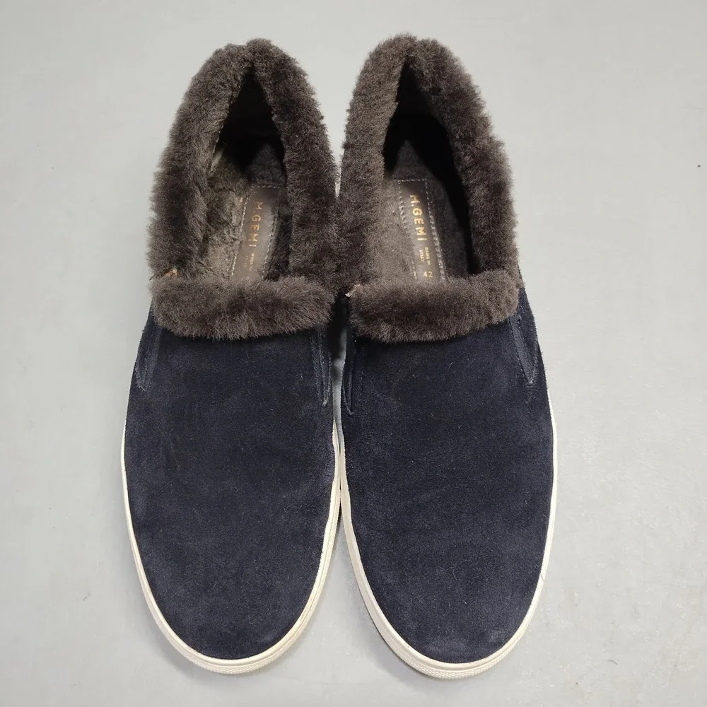 M.Gemi Platform Sneakers Mens US Size 9.5 Multi Italian Shearling Lined Slip On